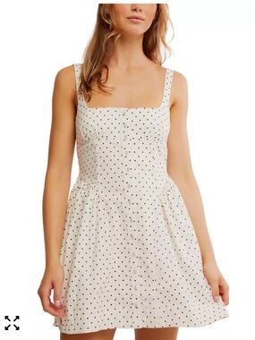 Free People Astrid White Polka Dot Mini Sundress